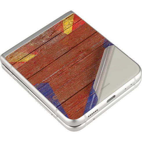 Arizona Flag Dark Wood Galaxy Z Flip3 5G Skin